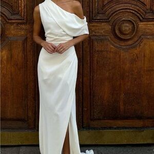 Elliatt Isadora Off The Shoulder Maxi Gown in Ivory